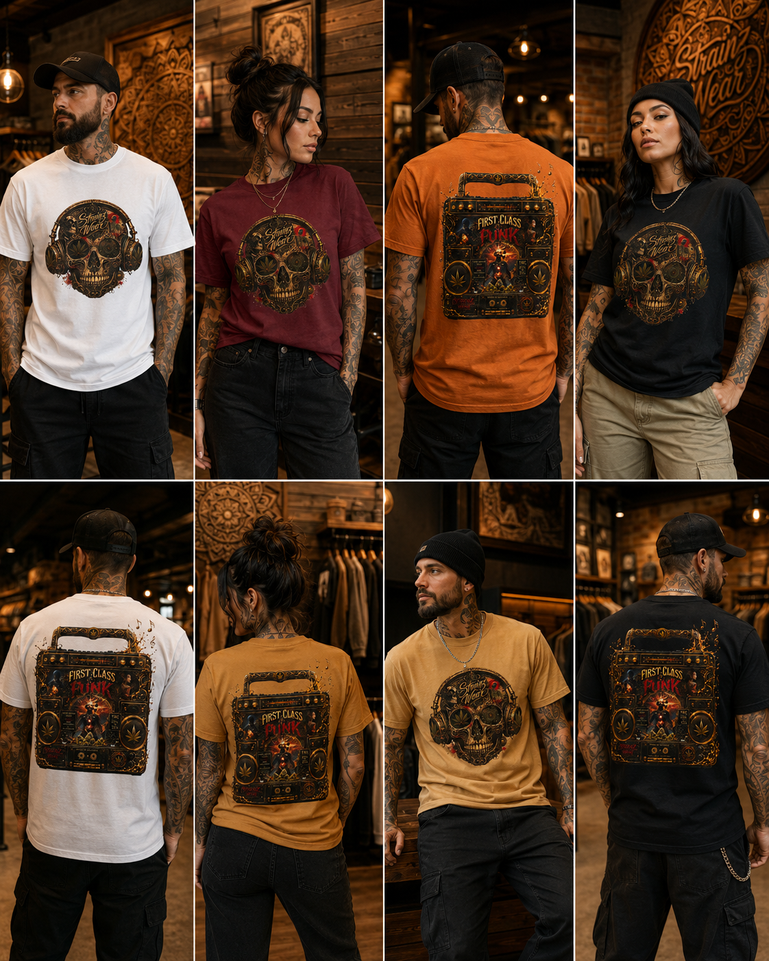 Skull with Headphones Tee | Punk Amplifier Graphic Shirt