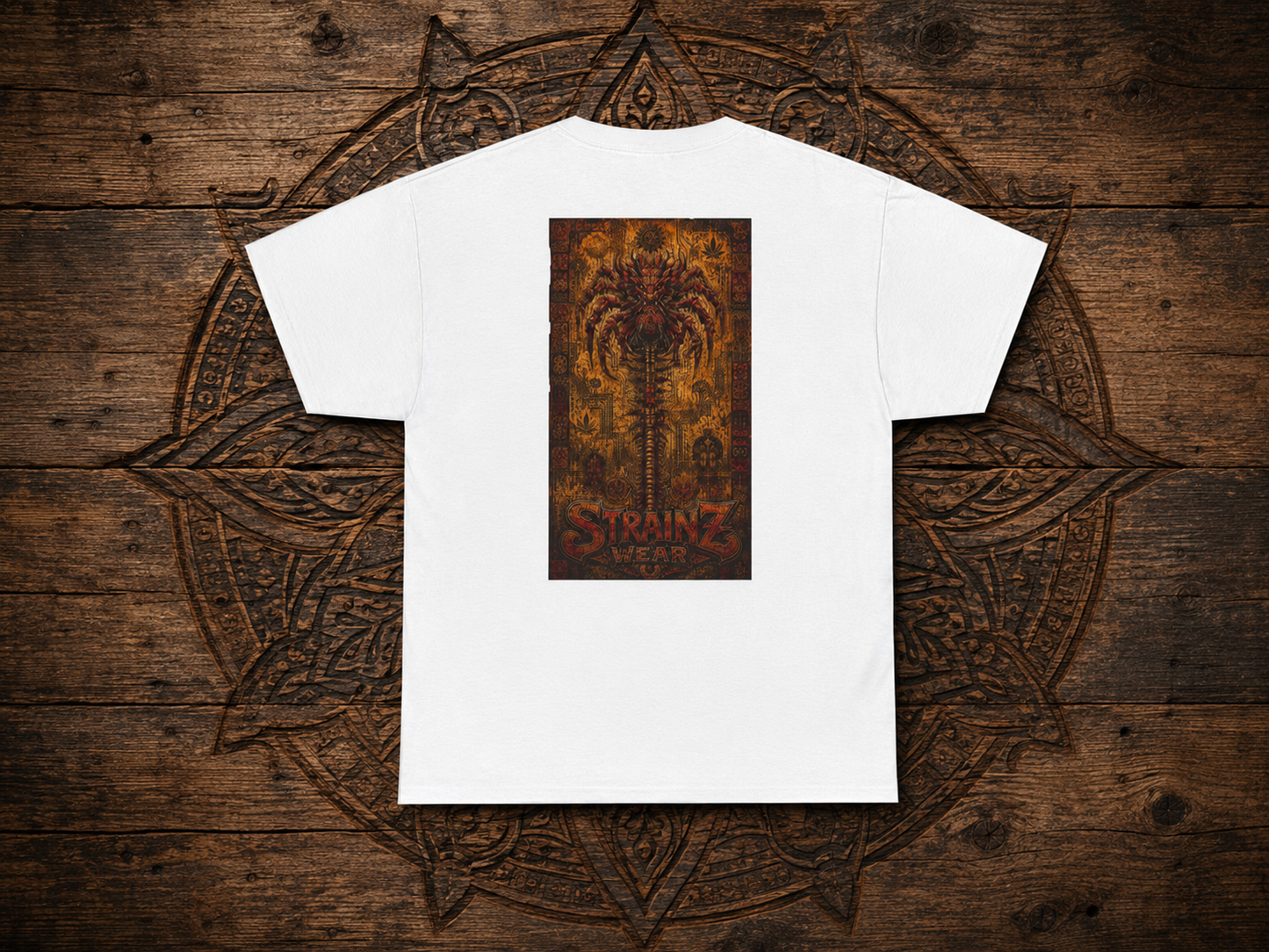 Apocalypto Skull Leaf T-Shirt | Tribal Skull Cannabis Leaf Tee