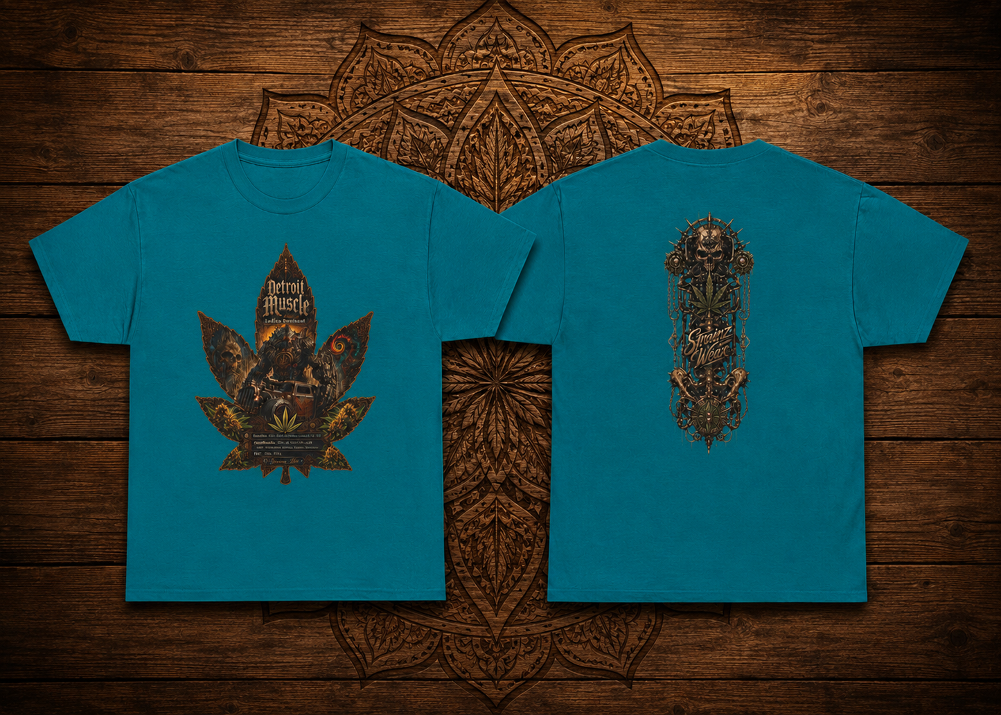 Vintage Motorhead Cannabis Leaf Tee | Retro Spinal Skull Graphic Shirt