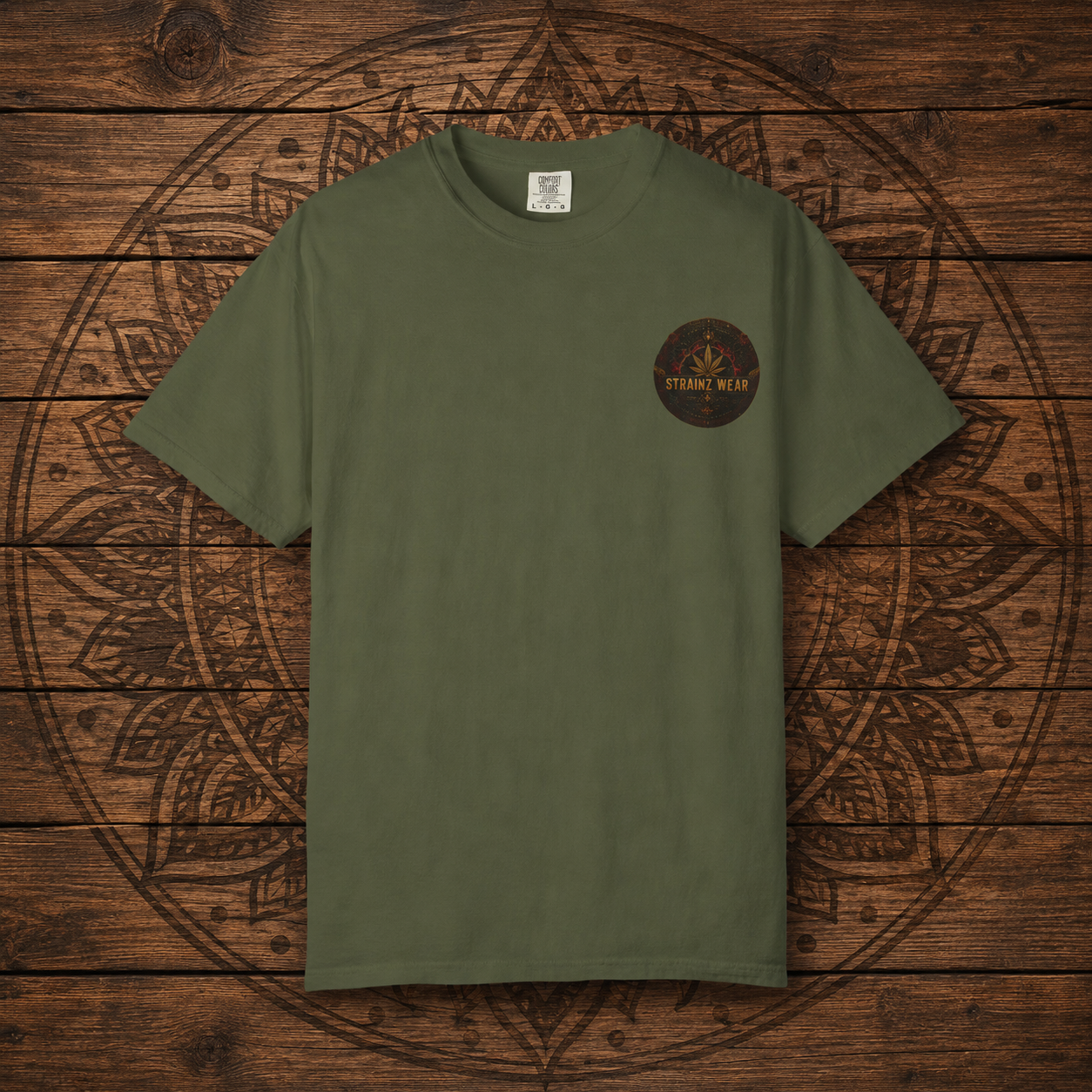 Shangri-la Leaf Graphic T-Shirt | Decorative Marijuana Leaf Back Print