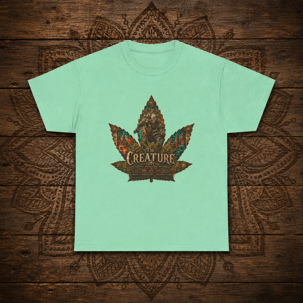 Creature Leaf Graphic Tee | Botanical Skull Art