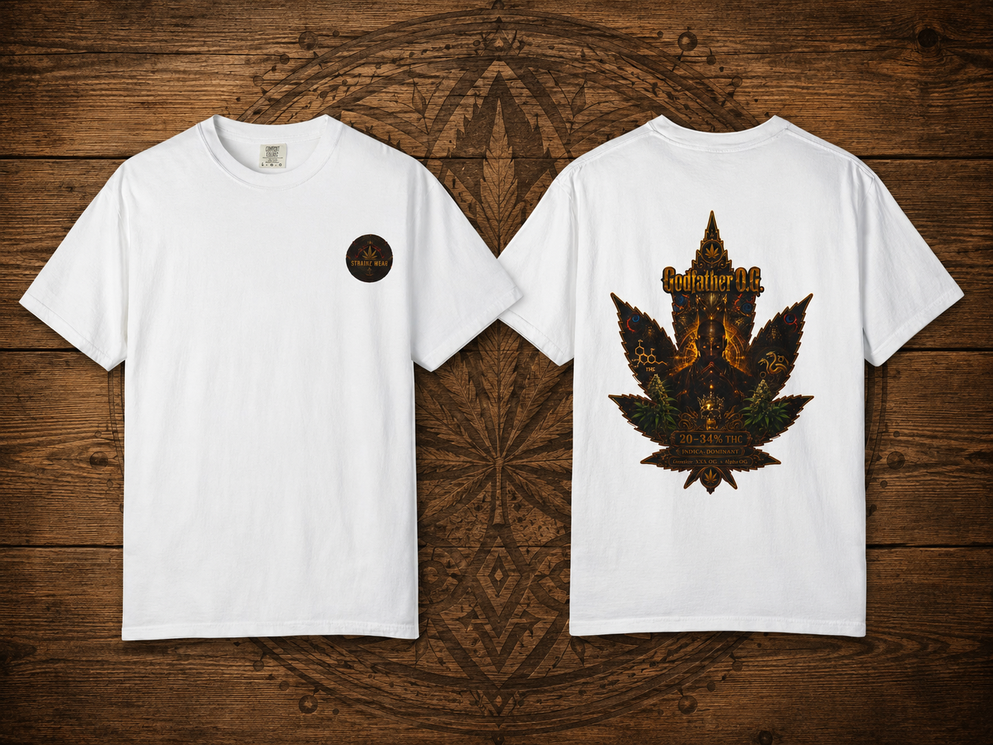 Godfather OG Leaf Graphic T-Shirt | Cannabis Leaf Back Print