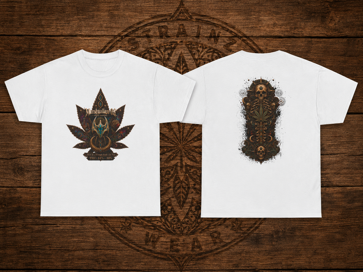 Marshmallow OG/Spinal Cannabis Skull T-shirt