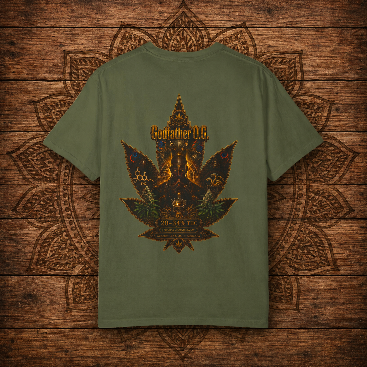 Godfather OG Leaf Graphic T-Shirt | Cannabis Leaf Back Print
