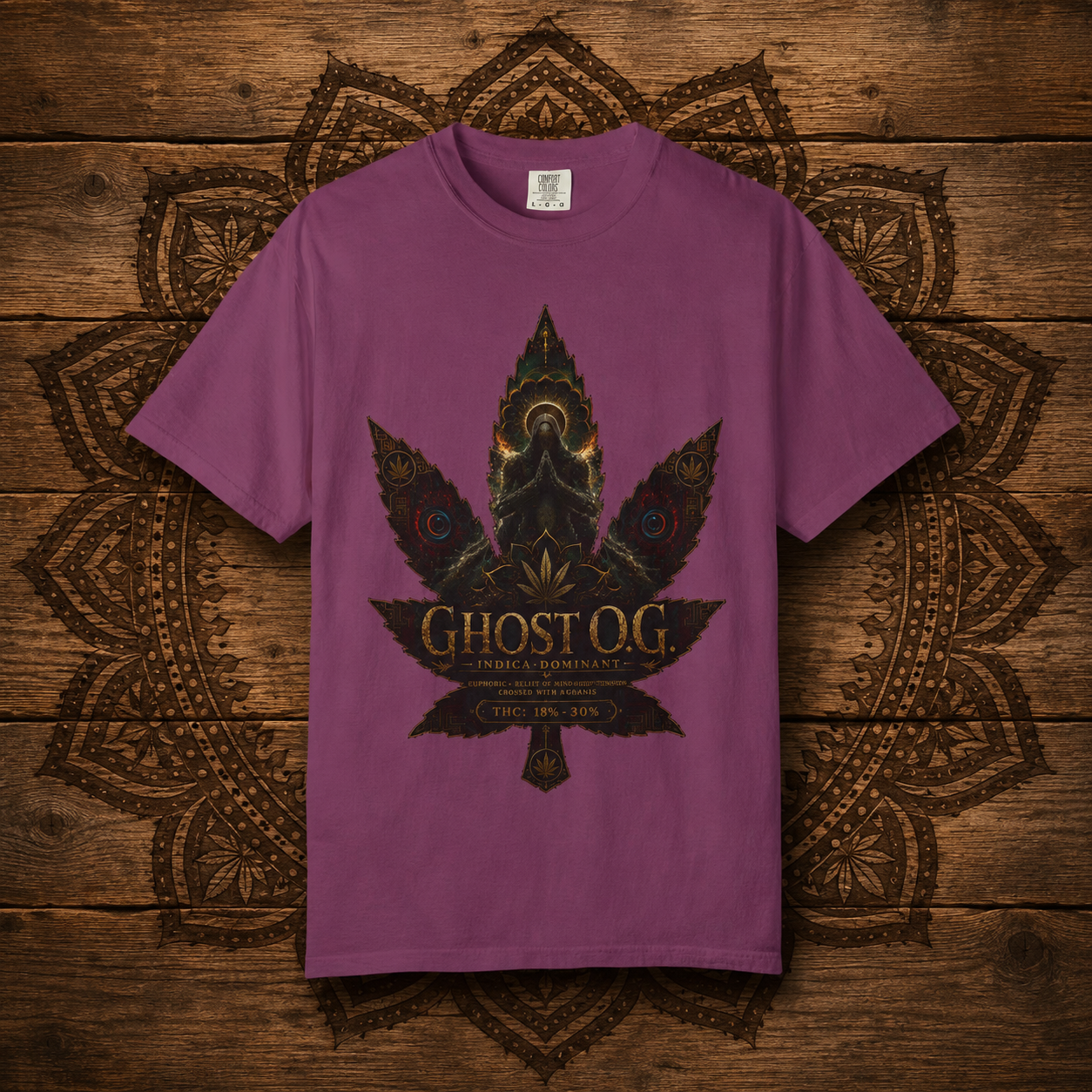 Ghost OG Leaf graphic T-shirt | Strainzwear back print