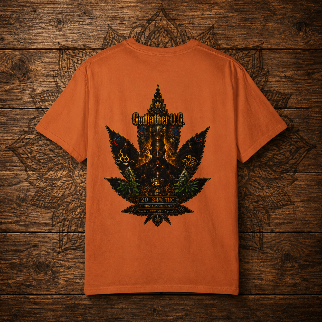 Godfather OG Leaf Graphic T-Shirt | Cannabis Leaf Back Print